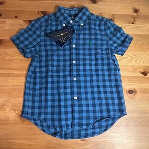 Sold —NWT Ralph Lauren Kids Blue Checkered Button Down Shirt